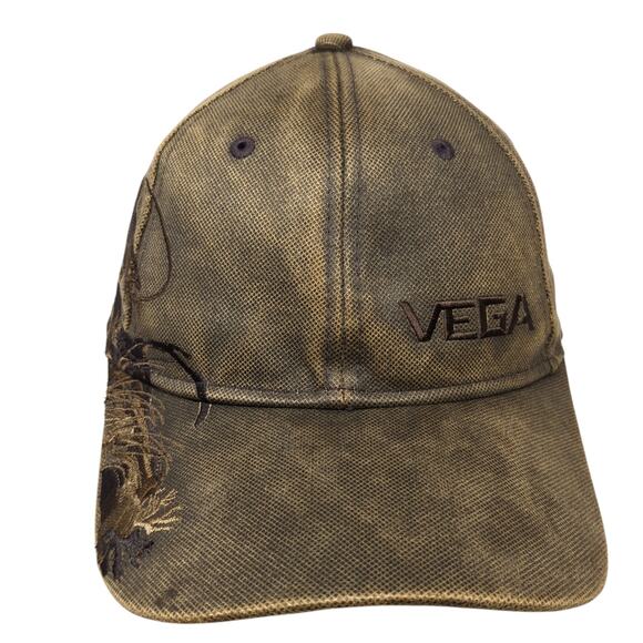 VEGA Strapback Baseball Cap Brown One Size Adjustable Embroidered Dri-Duck - Picture 1 of 9